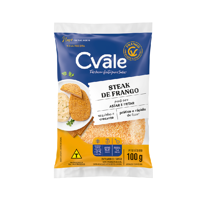 Steak de frango Cong 100g - Cvale